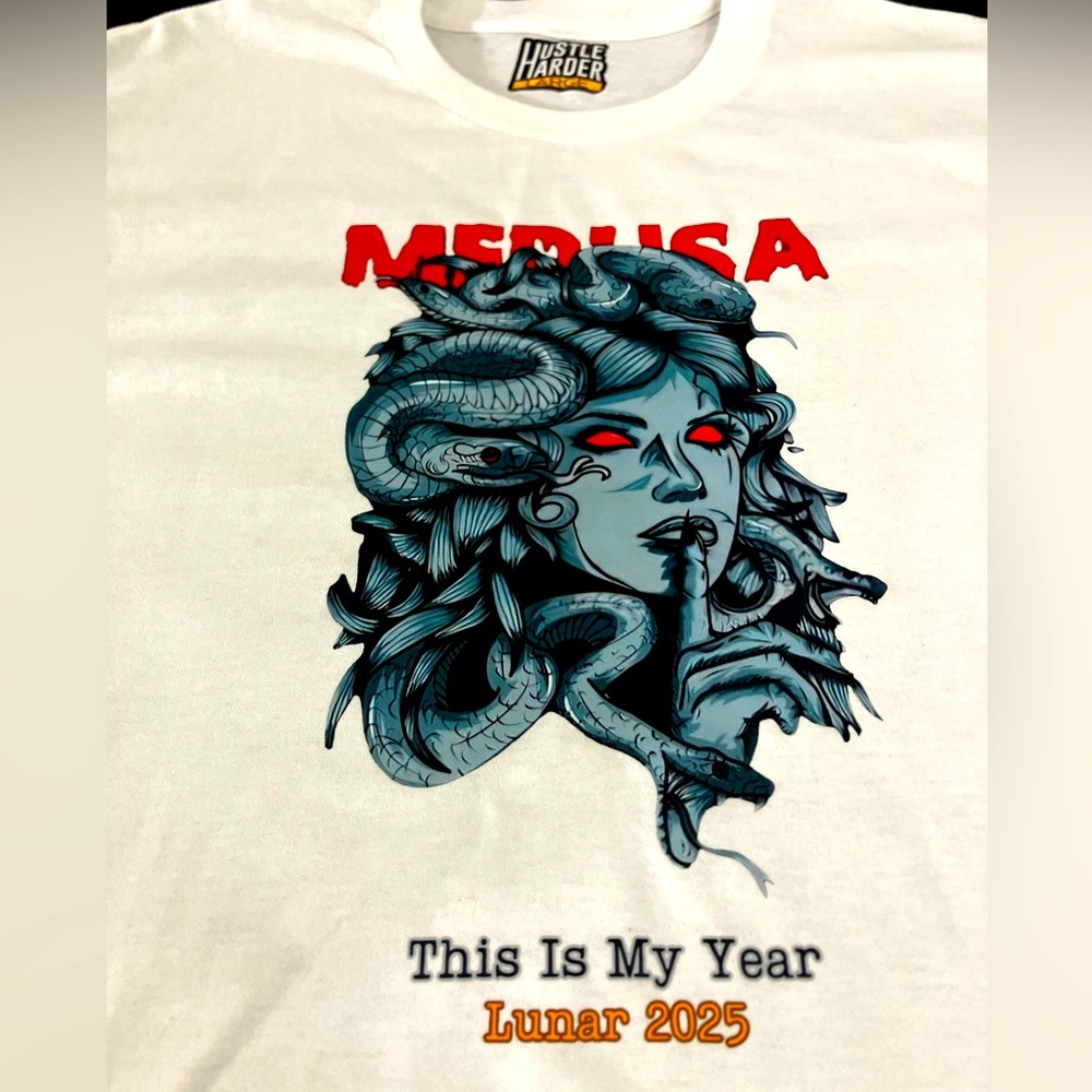 Chinese Lunar New Year of The Snake Medusa “This iS My Year!” White Tee